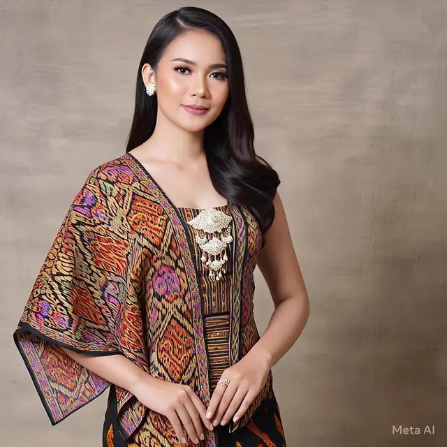 Model kebaya brokat terbaru (sumber generate dari Meta AI)