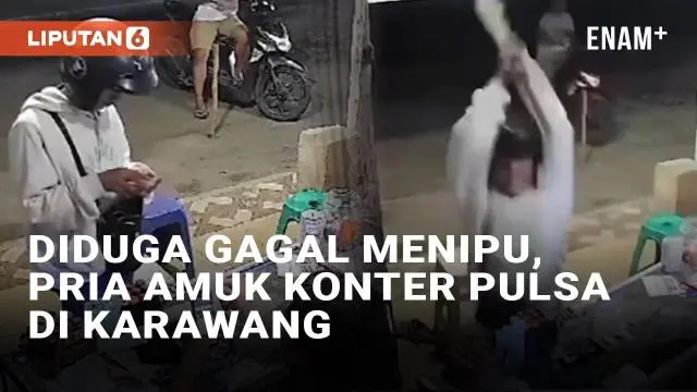 VIDEO: Viral Pria Amuk Konter Pulsa di Karawang Usai Penjaga Tolak Layani Transfer
