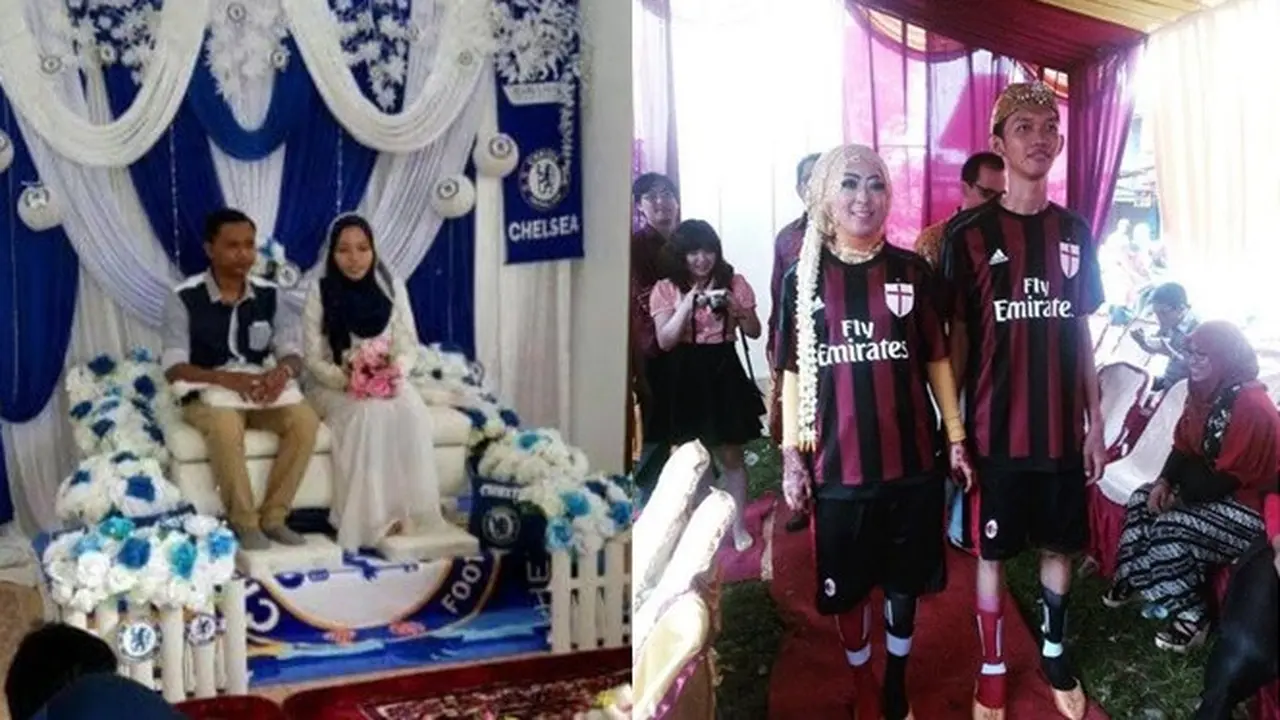 6 Potret Pernikahan Unik dengan Tema Sepak Bola Ini Curi Perhatian