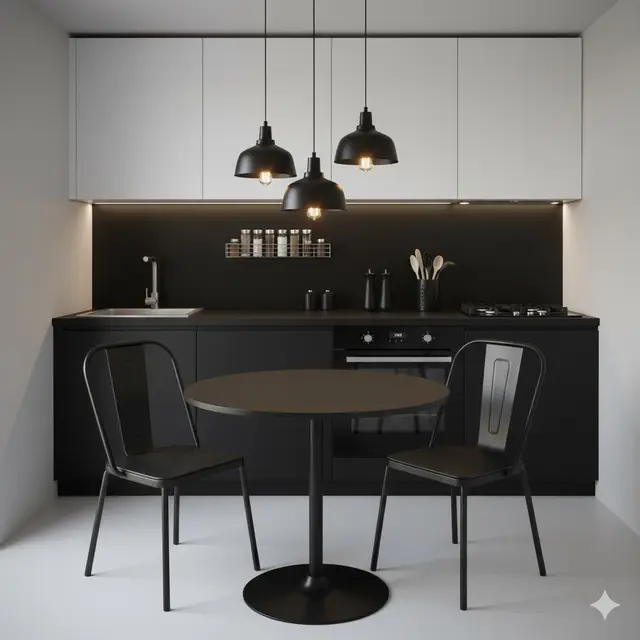 Dapur Monokrom Modern