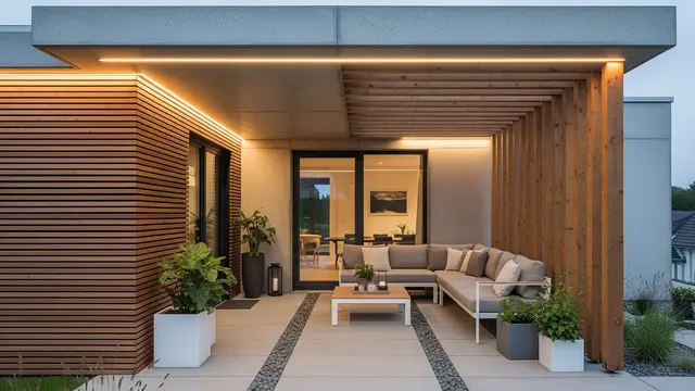 Model Teras Rumah Sempit Konsep Outdoor Tanpa Takut Hujan (AI)