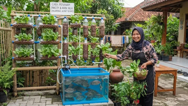 Cara Menanam Pakcoy di Botol Bekas Sambil Memelihara Ikan