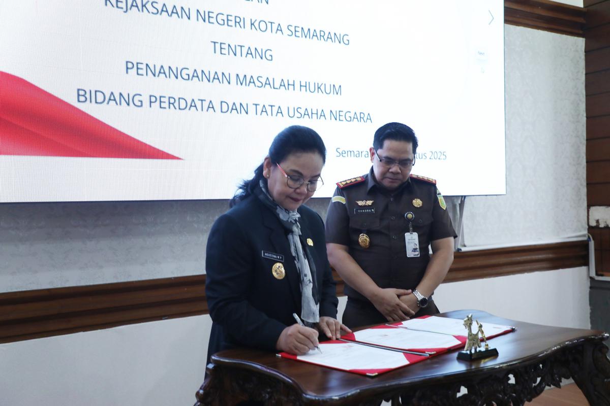 Wali Kota Semarang Agustina Teken Kerja Sama dengan Kejaksaan Negeri Semarang