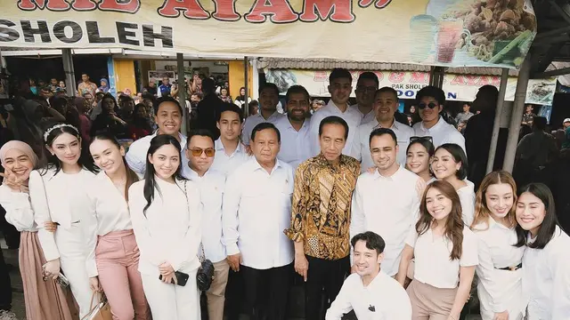 6 OOTD Serba Putih Seleb Ikut Nge-Bakso Bareng Presiden Jokowi dan Prabowo Subianto, Nagita Slavina hingga Celine Evangelista