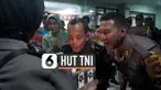 Jajaran TNI dan Polri di Ciamis merayakan HUT ke-74 TNI. Selain meniup lilin, perayaan diisi dengan joget bersama anggota. Hal ini dilakukan demi menjaga soliditas TNI-Polri di Ciamis.
