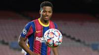 7. Ansu Fati (4 gol) - Bocah ajaib ini tampil memukau di setiap laganya bersama Barcelona. Namun nahas, Ansu Fati harus menepi selama empat bulan akibat cedera yang dialaminya pada laga Barcelona menghadapi Real Betis beberapa waktu lalu. (AFP/Lluis Gene)