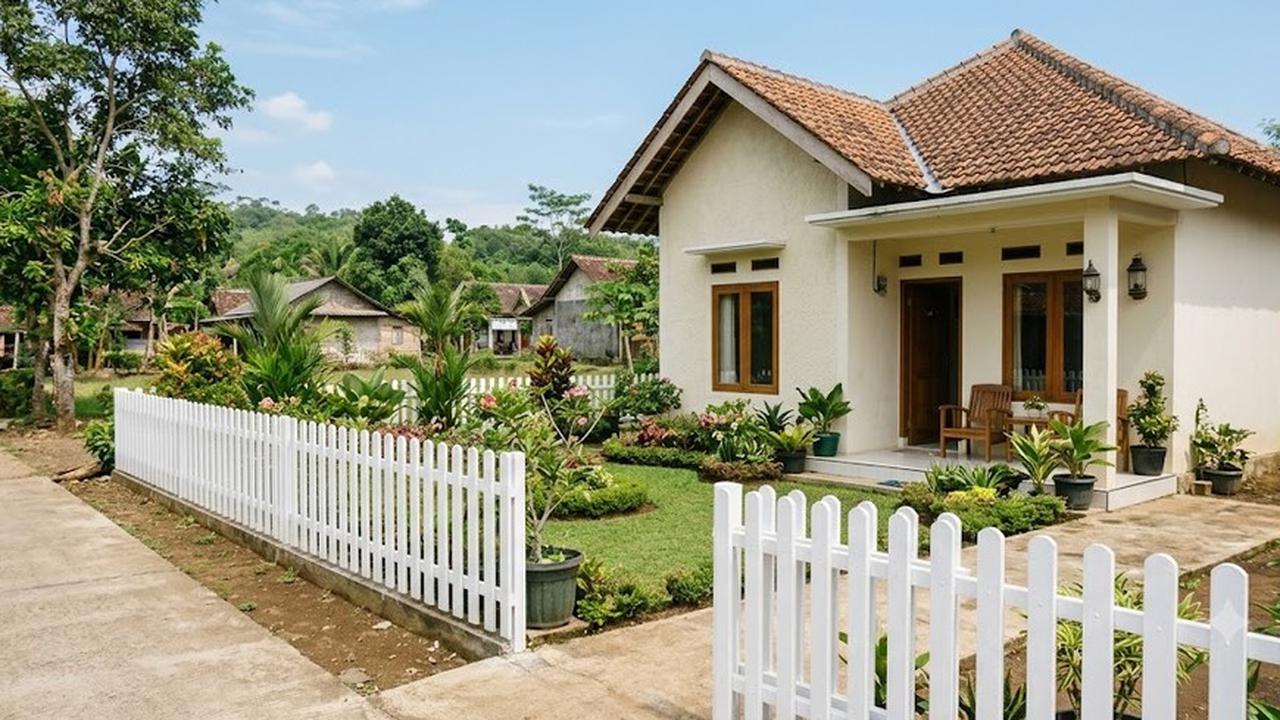 Warna Cat Pagar yang Cocok untuk Rumah Minimalis Kampung (AI Generated)