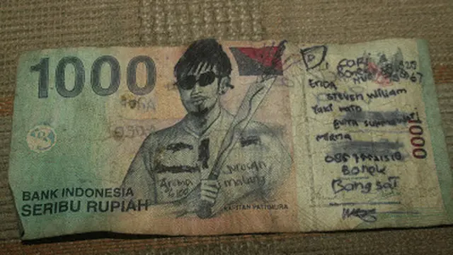 Potret Pesan Unik di Uang Kertas, Bikin Ketawa Ngakak. (Sumber: Instagram/@receh.id)