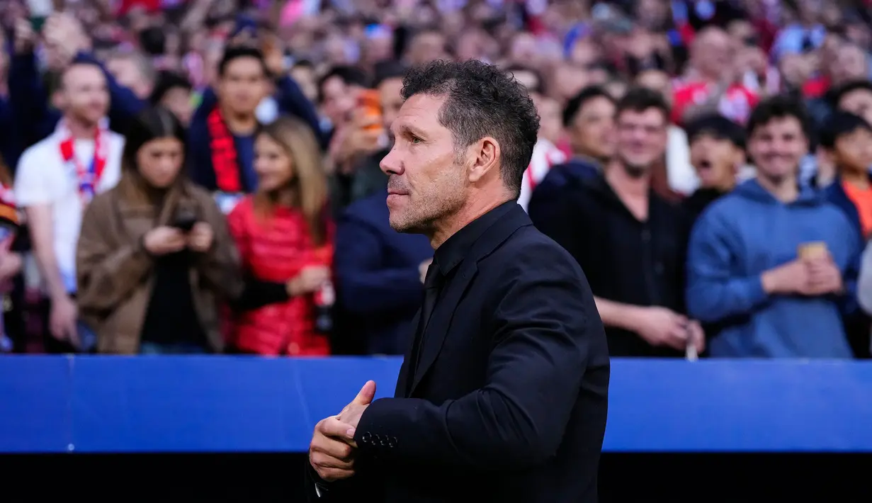 Simeone sejauh ini telah menyabet gelar bersama Ateltico Madrid termasuk dua trofi Liga Europa pada musim 2011/2012 dan 2017/2018 serta dua gelar Liga Spanyol pada musim 2013/2014 dan 2020/2021. (AP Photo/Manu Fernandez)