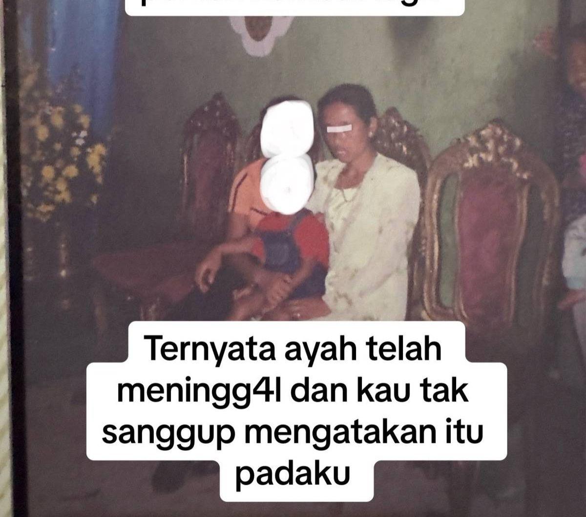 Kebohongan pertama yang ditulisnya adalah mengenai sang ayah. "Saat usiaku 6 tahun aku bertanya ke mana ayah? kau bilang pergi mengaji tapi kenapa ayah tak pernah kembali?," tulisnya.<br>