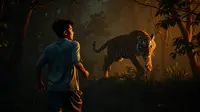 mimpi di kejar harimau ©Ilustrasi dibuat AI