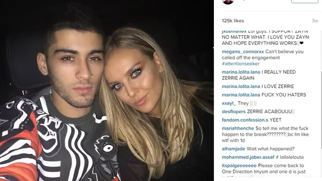 Ini Alasan Zayn Malik dan Perrie Edwards Batalkan Pertunangan