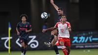 Manchester City meraih kemenangan 2-1 atas Bayern Munchen pada laga pramusim di Japan National Stadium, Rabu (26/7/2023) malam WIB. (AP Photo/Shuji Kajiyama)