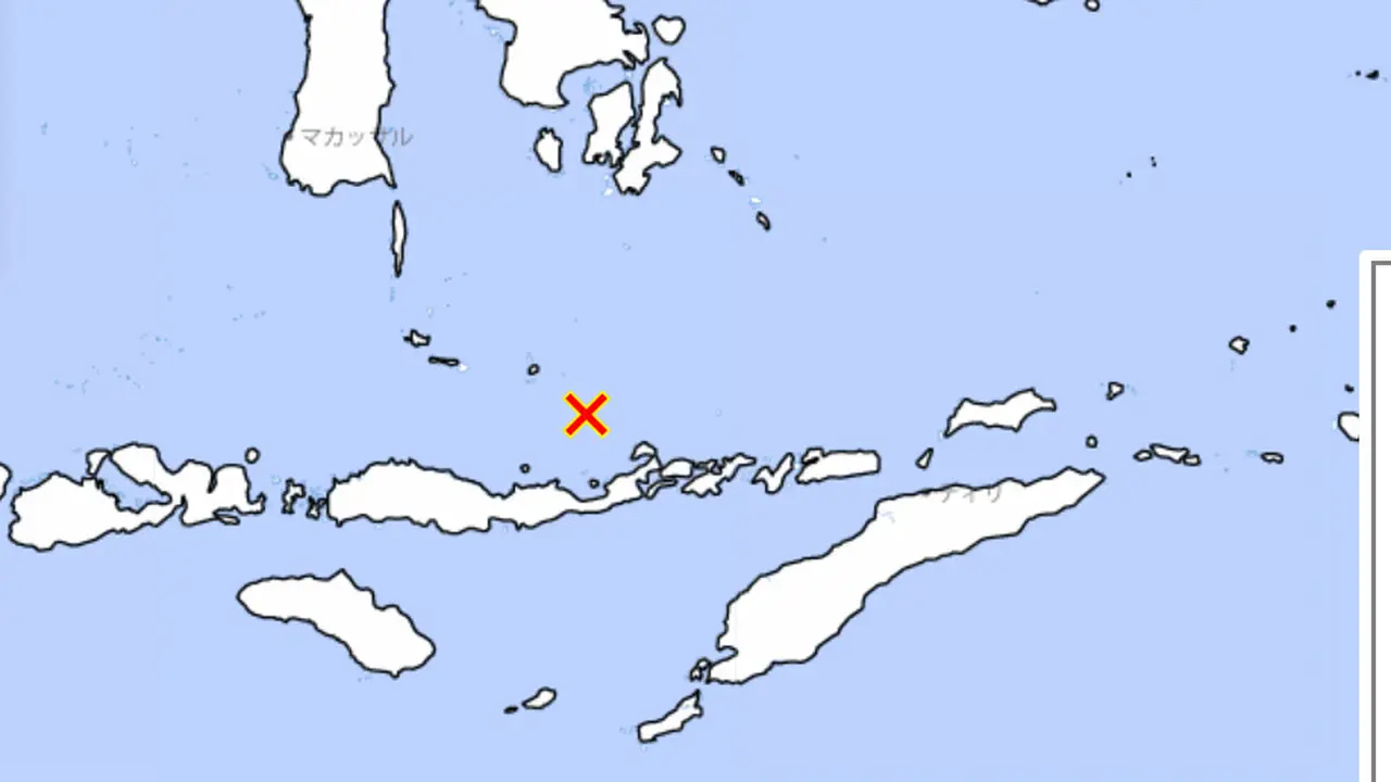 Japan Meteorogical Agency sorot lokasi gempa NTT, 14 Desember 2021.