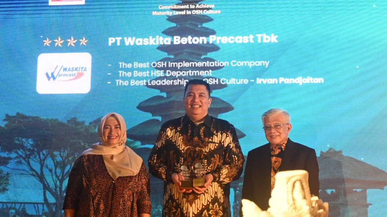 PT Waskita Beton Precast Tbk (WSBP) meraih penghargaan di ajang Indonesia Safety Excellence Awards 2024 yang dilaksanakan pada Jumat, 23 Agustus 2024 malam.