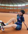 Atlet sepatu roda kontigen Papua, Dhinda Salsabila mencuri perhatian dalam perhelatan PON XX Papua 2021. (Instagram@dindasabilajh).