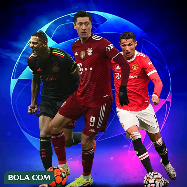 Liga Champions - Sebastien Haller, Robert Lewandowski, Cristiano Ronaldo