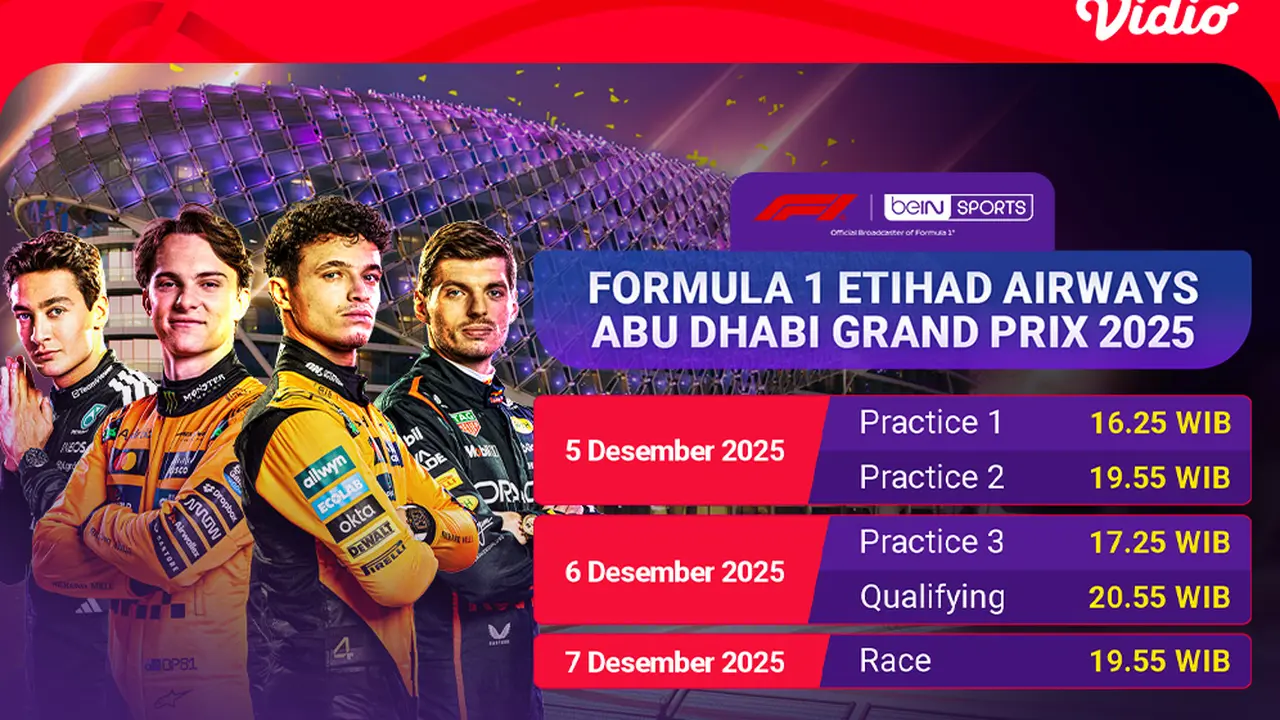 Saksikan F1 Abu Dhabi GP 2025 di Vidio. (dok. vidio.com)