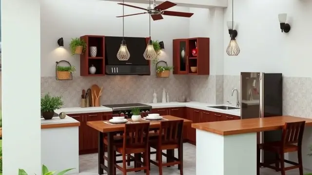 layout dapur menyatu dengan ruang makan (ilustrasi by qwen.ai)