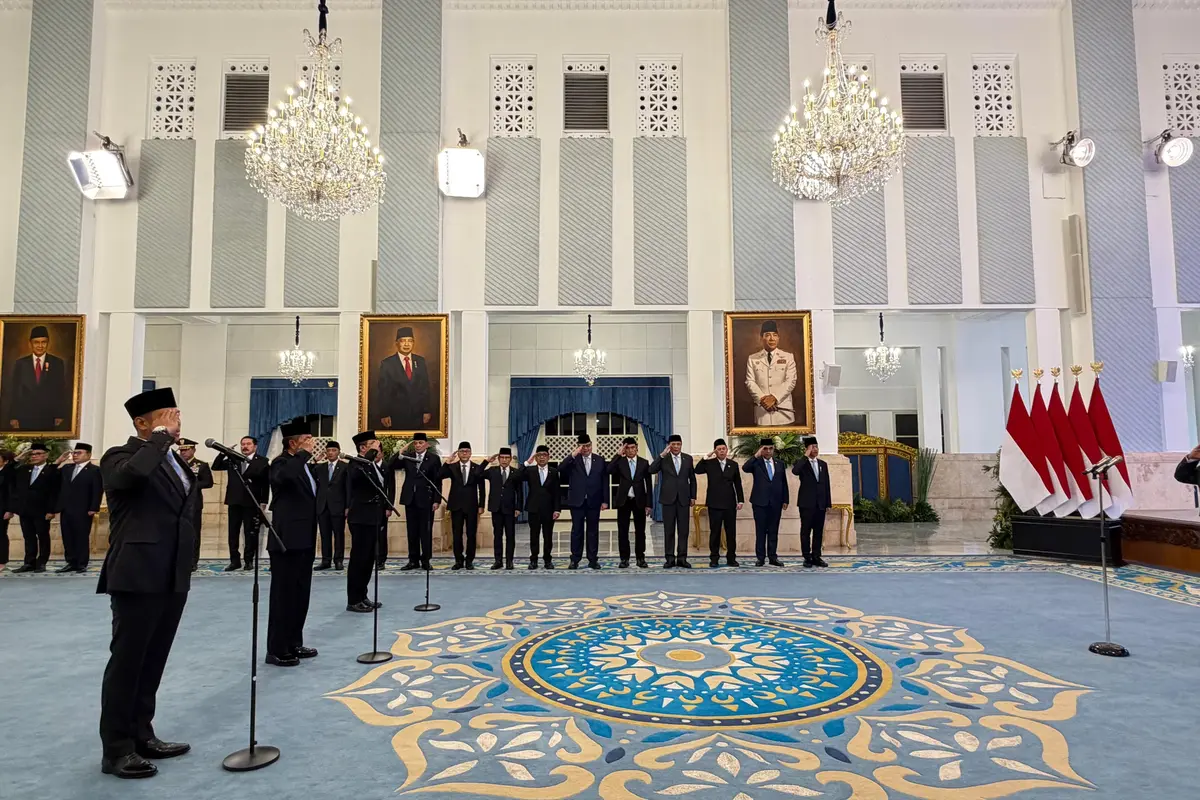 Presiden Prabowo Subianto melantik Sudaryono menjadi Kepala Badan Gizi Nasional (BGN) di Istana Negara, Jakarta, Rabu (22/7/2026).