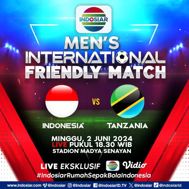 Indosiar Siarkan Pertandingan Persahabatan Timnas Indonesia Putra dan Putri