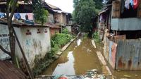 Salah satu sudut kawasan pemukiman kumuh di samping Balai Kota Palembang (Liputan6.com / Nefri Inge)