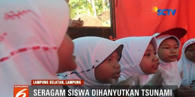 Sekolah Diterjang Tsunami, Ratusan Siswa di Lampung Tetap Antusias Belajar
