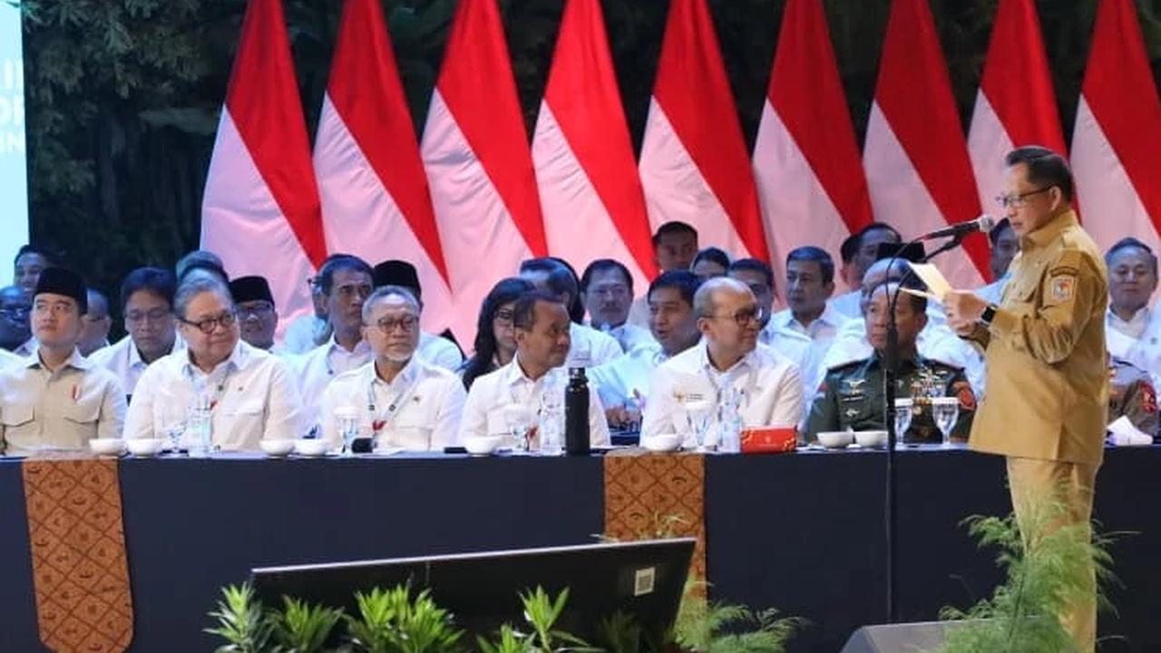 Mendagri Tito Karnavian saat Rakornas Pemerintah Pusat dan Daerah Tahun 2026
