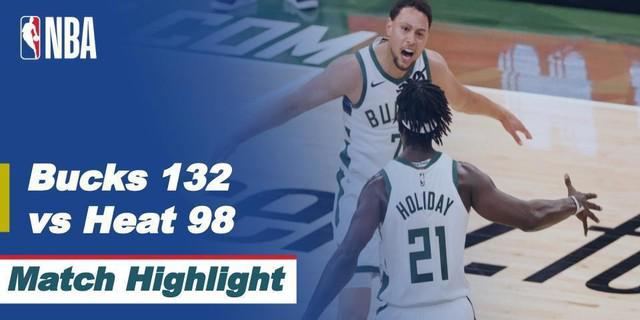 VIDEO: Highlights NBA Playoffs, Milwaukee Bucks Raih Kemenangan Kedua atas Miami Heat 132-98