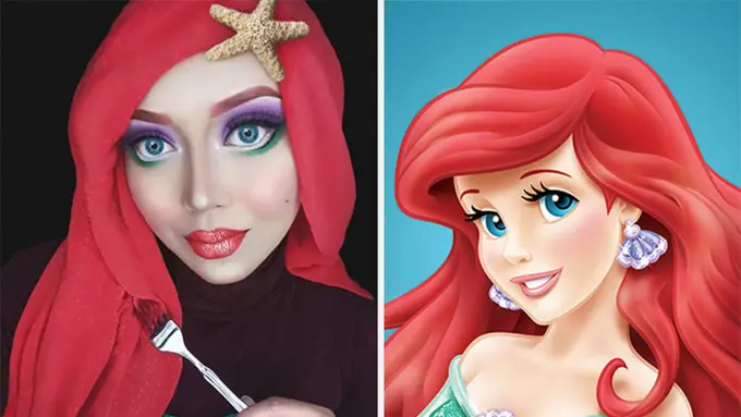 Perempuan Berhijab Ini 'Berubah' Jadi 10 Karakter Disney