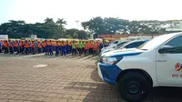 Apel siaga PLN Unit Induk Distribusi (UID) Banten,  di Alun-alun Barat Kota Serang, Banten, Jumat (20/12/2019). (Yandhi/Liputan6.com)