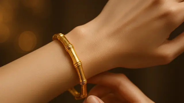 Gelang Emas 24 Karat 5 Gram Motif Bambu