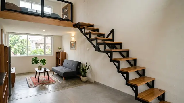 11 Model Tangga Rumah yang Cocok untuk Hunian dengan Lahan Terbatas/AI Generated
