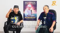Gus Nur dan Bambang Tri, yang melakukan video podcast tentang hoaks ijazah palsu Presiden Jokowi. (YouTube Gus Nur 13 Official via BLOKO SUTO CHANNEL)