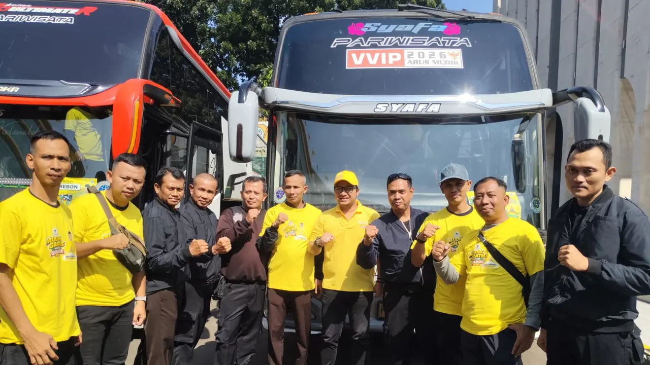 Partai Golkar kembali menggelar program Mudik Gratis 2026 dengan memberangkatkan ribuan peserta menuju berbagai daerah di Pulau Jawa (Istimewa)