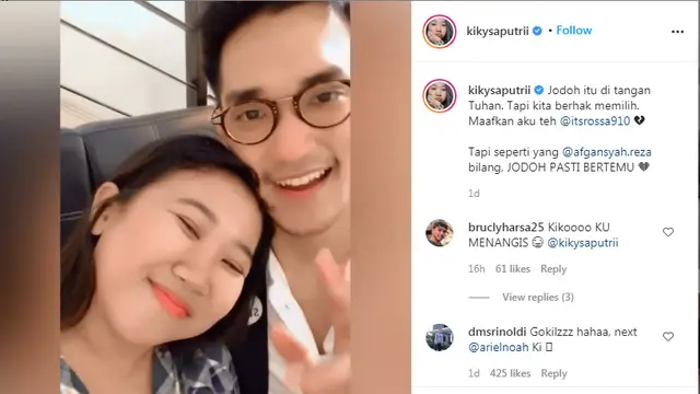 Kiky Saputri dicium Afgan Syahreza