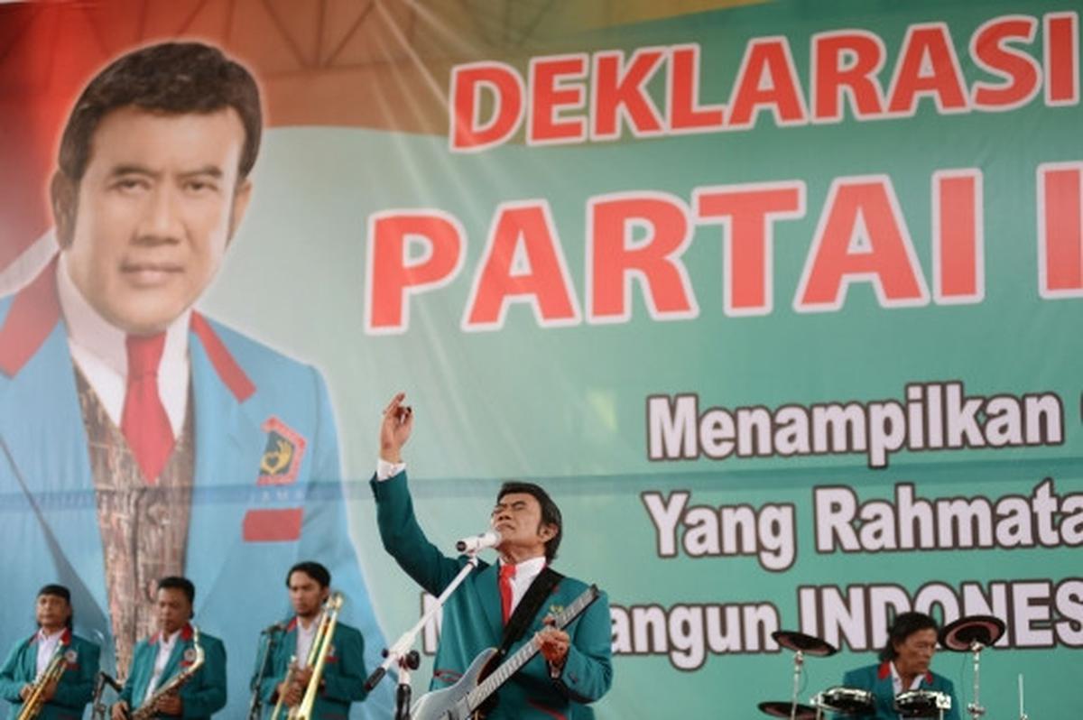 Aksi Rhoma sampaikan visi dan misi Partai Idaman lewat lagu dangdut