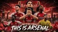 Cover ilustrasi Arsenal juara Premier League 2025/2026. (Bola.com/AI Generated)