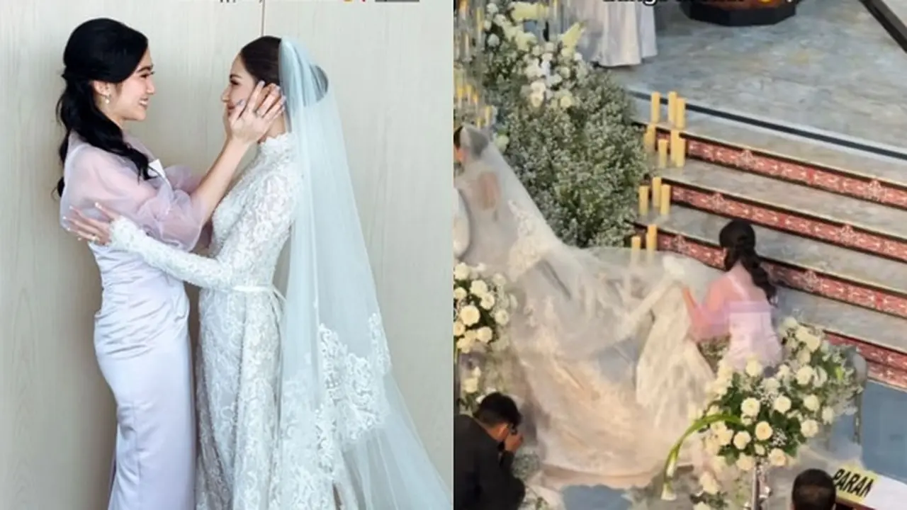 6 Potret Febby Rastanty Jadi Bridesmaid Jessica Mila, Sigap Bantu Angkat Gaun