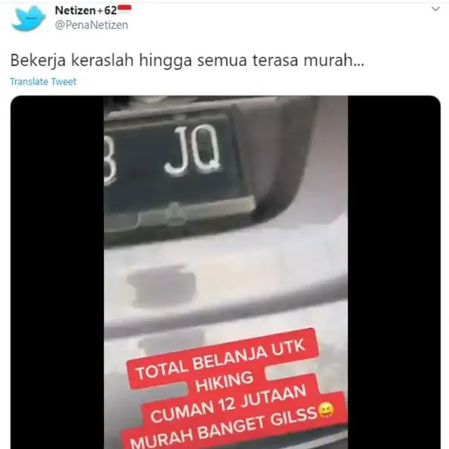 Viral Pria Belanja Sampai Rp12 Juta untuk Naik Gunung