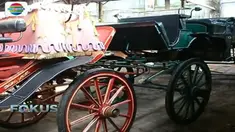 Kereta dan kuda diangkut menggunakan 9 truk, termasuk membawa 25 kru dan pawang kuda.