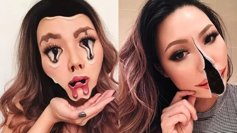 Mengagumkan, Makeup Artis Jago Rias Wajah Jadi Bentuk Mengerikan