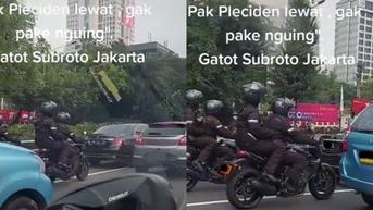 Momen Rombongan Jokowi Ikut Macet-macetan di Jalan Tanpa Bunyikan Sirine