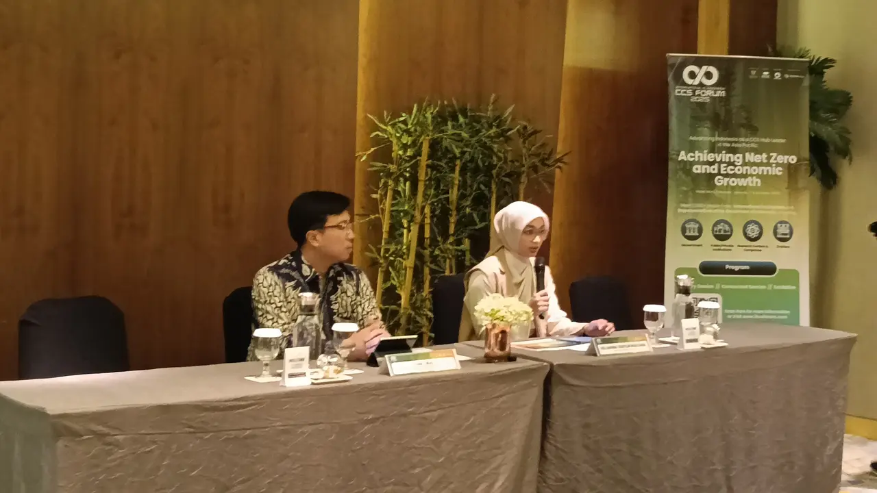 Konferensi pers The 3rd Internasional & Indonesia CCS Forum 2025 di Pullman Thamrin, Jakarta, Senin (21/4/2025). (Foto:Liputan6.com/Maulandy R)