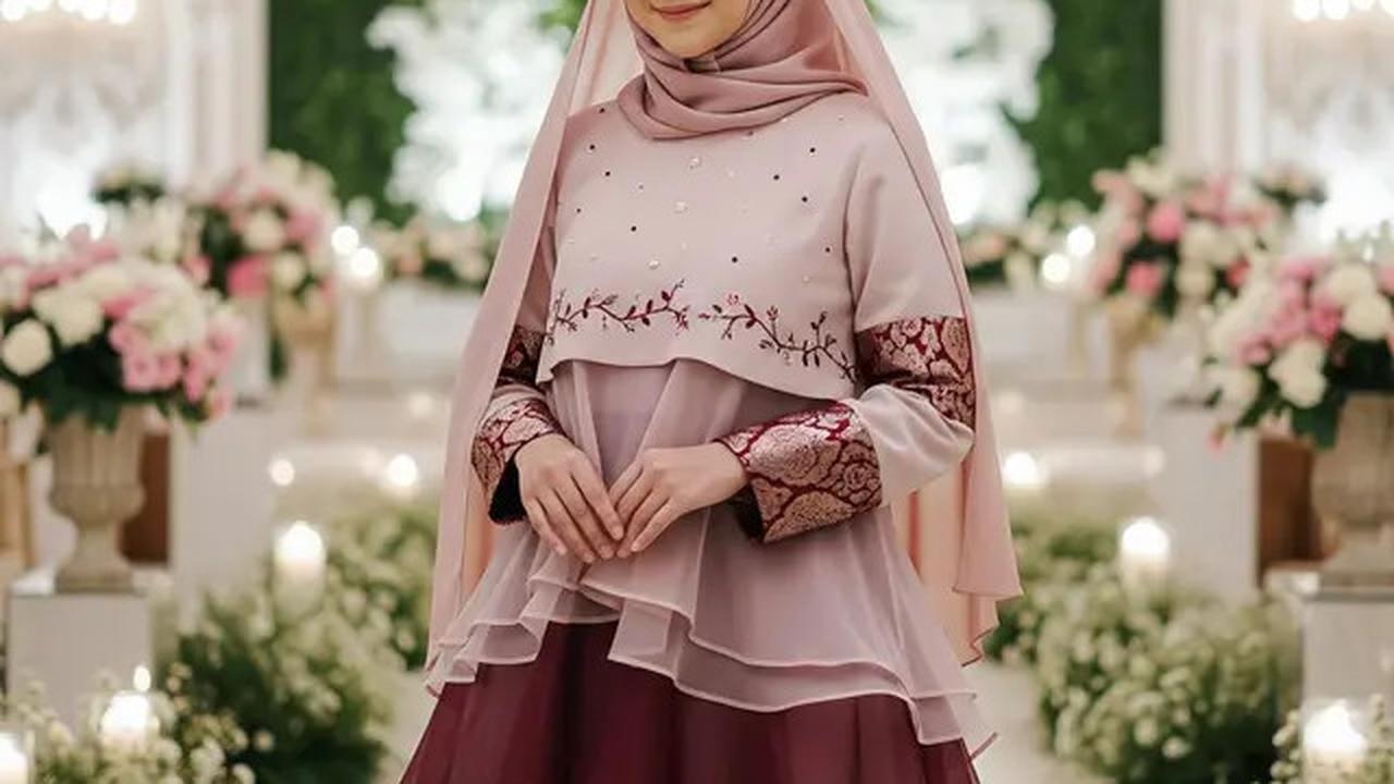5 Gamis Brokat Pesta Pernikahan Terbaik 2025, Tampil Elegan, Glamour, dan Berkelas