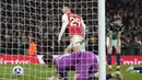 Selebrasi gelandang Arsenal, Kai Havertz setelah mencetak gol kedua timnya ke gawang Brentford pada laga pekan ke-28 Premier League 2023/2024 di Emirates Stadium, London, Sabtu (9/3/2024). (AP Photo/Frank Augstein)