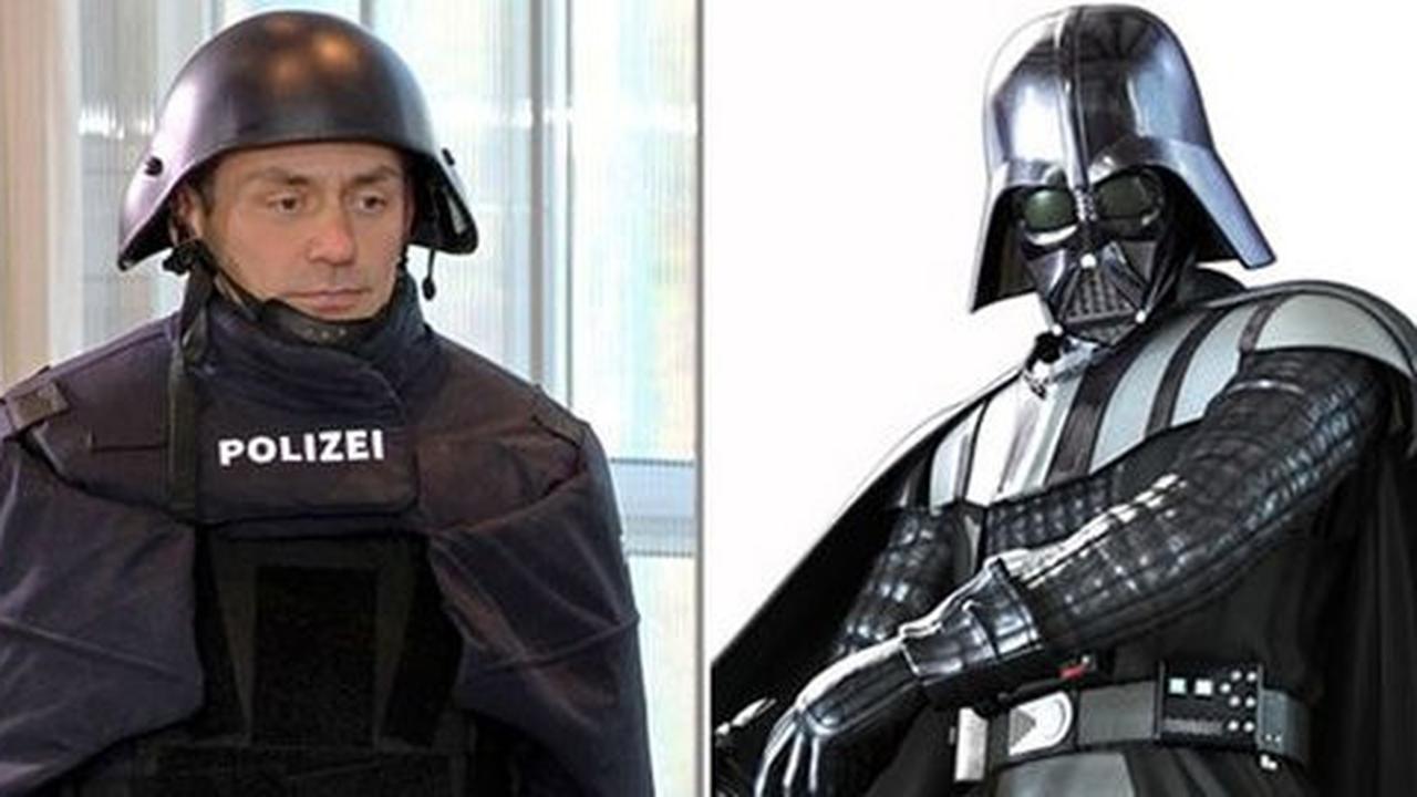 Seragam polisi antipeluru Jerman mirip kostum Darth Vader