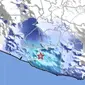 Gempa dangkal Magnitudo 3,6 dirasakan warga di wilayah Gunungkidul, Rabu malam (13/12/2023), pukul 22.15.24 WIB. (Liputan6.com/ Dok BMKG)