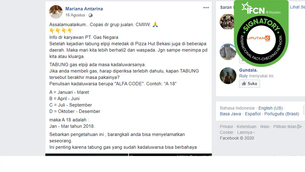 Hoaks tabung gas