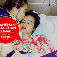 Belakangan, kondisi Julia Perez semakin sering drop dan tak menentu. (Desain: Nurman Abdul Hakim/Bintang.com)